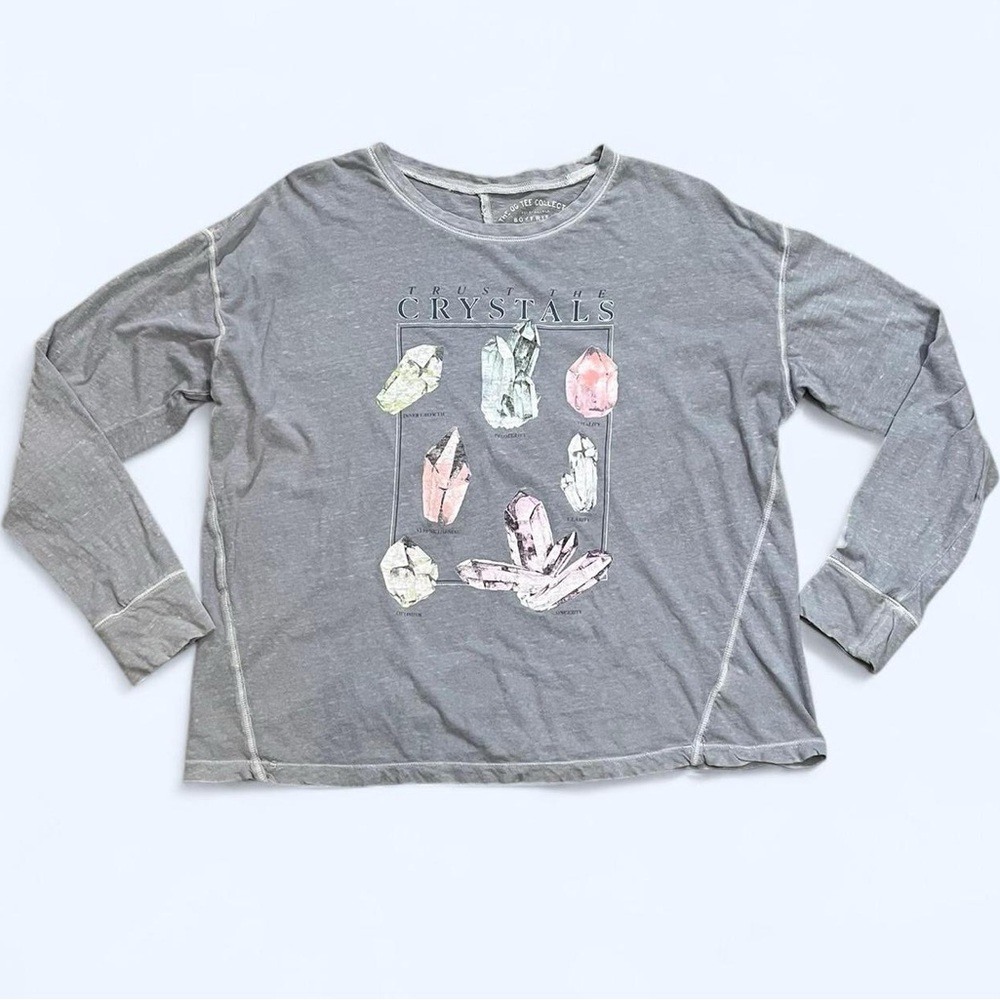 Aeropostale Size Small Blue Crystals Collection Boyfriend Cotton Tee Shirt Top
